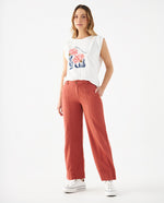 Pantalón de bota recta para mujer - Rojo