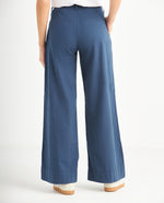 Pantalón de bota recta amplia para mujer - Azul