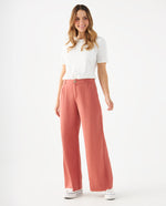 Pantalón de bota recta amplia para mujer - Rojo