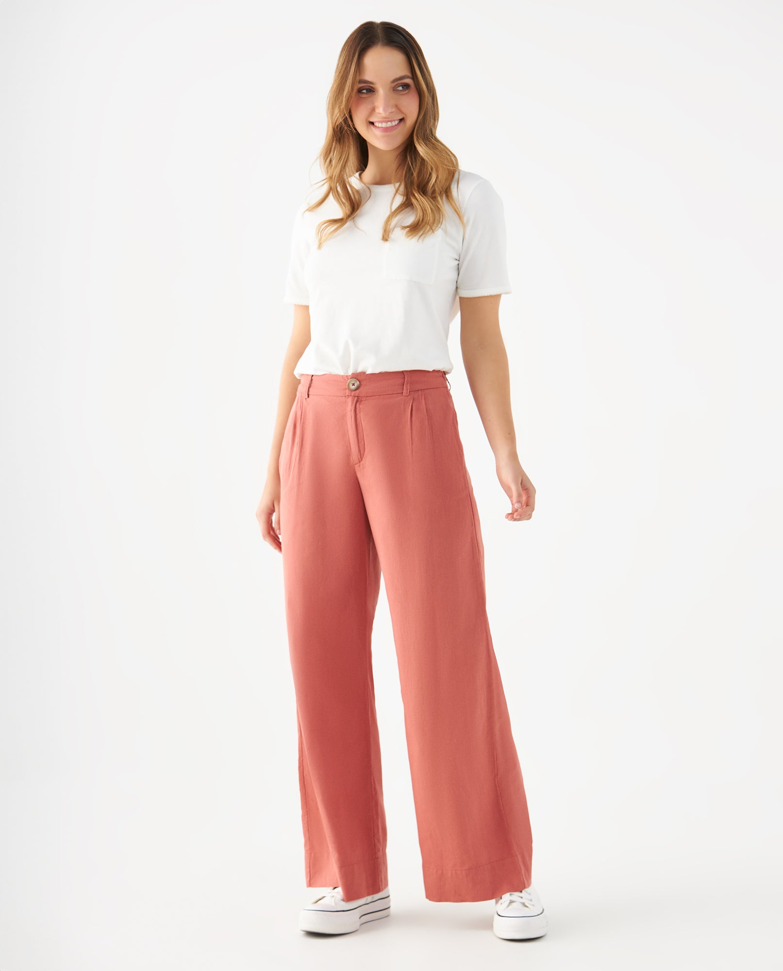 Pantalón de bota recta amplia para mujer - Rojo 34_639F032_ROJ181444_0