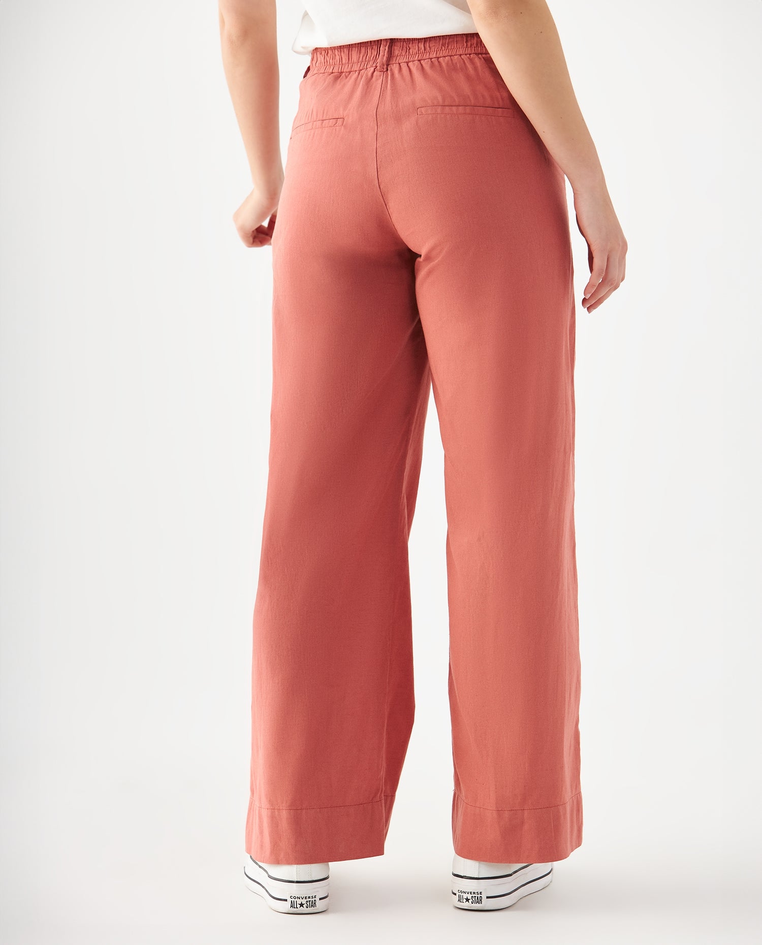 Pantalón de bota recta amplia para mujer - Rojo