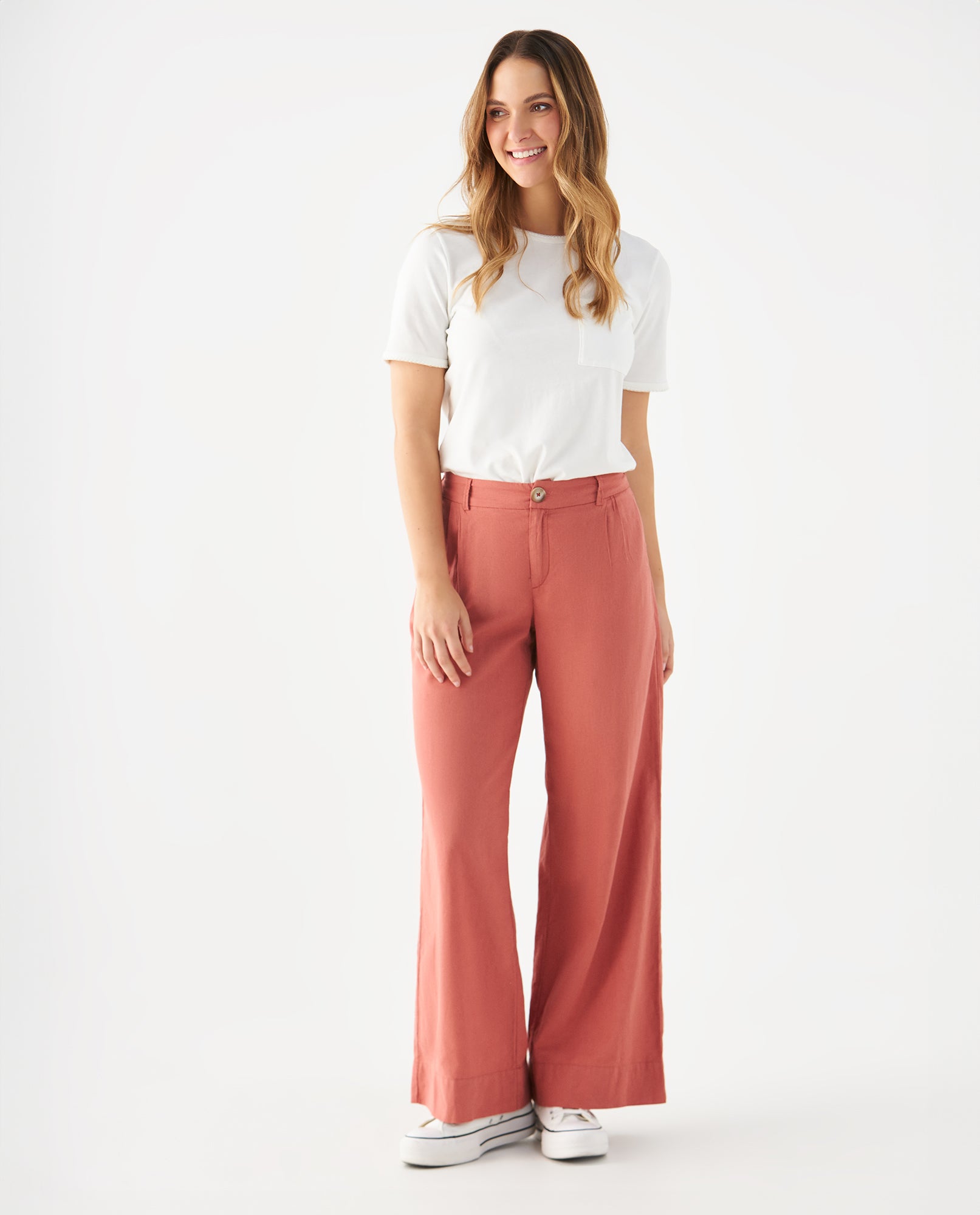 Pantalón de bota recta amplia para mujer - Rojo 34_639F032_ROJ181444_6
