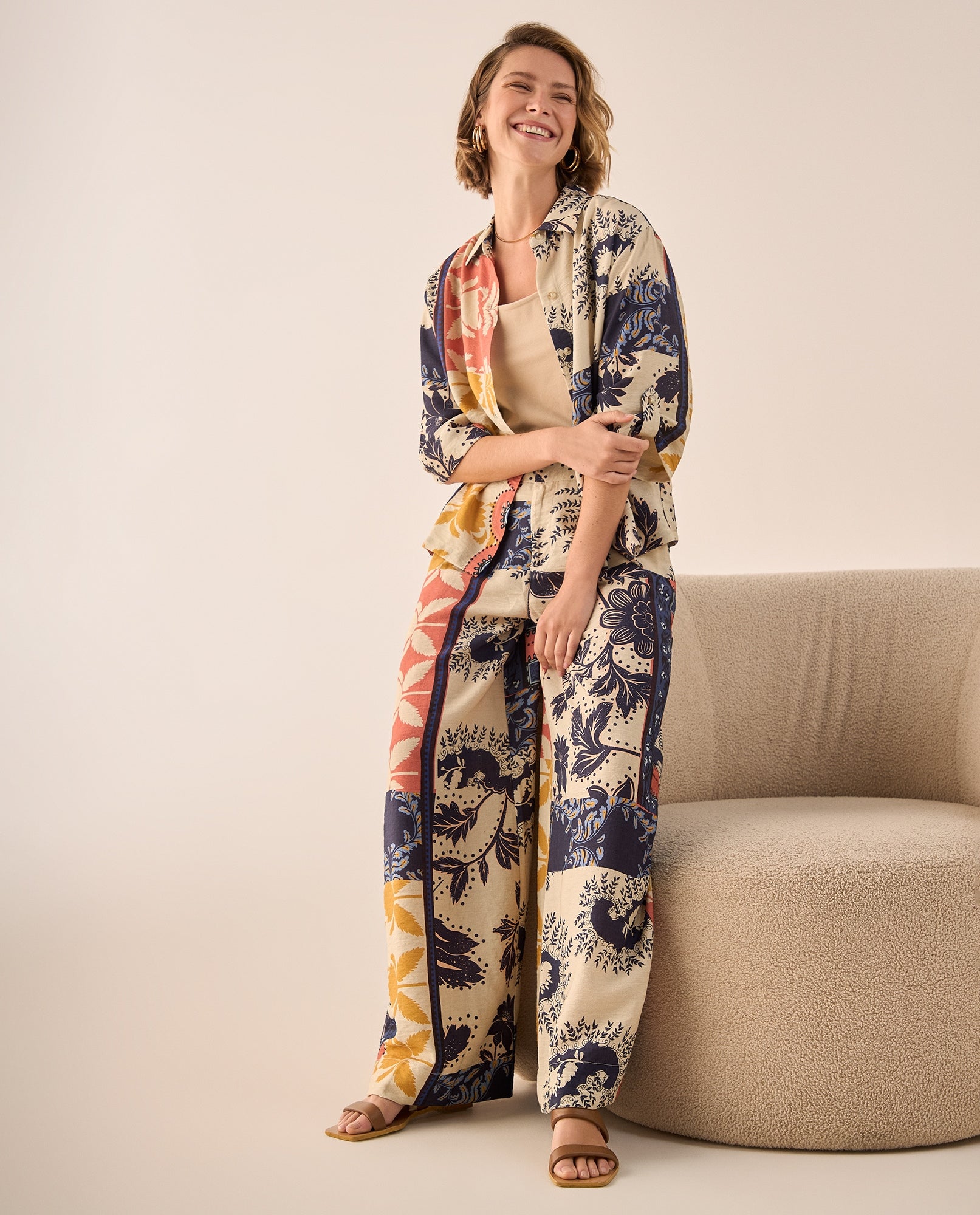 Pantalón Wide Leg Patchwork Multicolor - Blanco 34_639G002_BLA110601_0