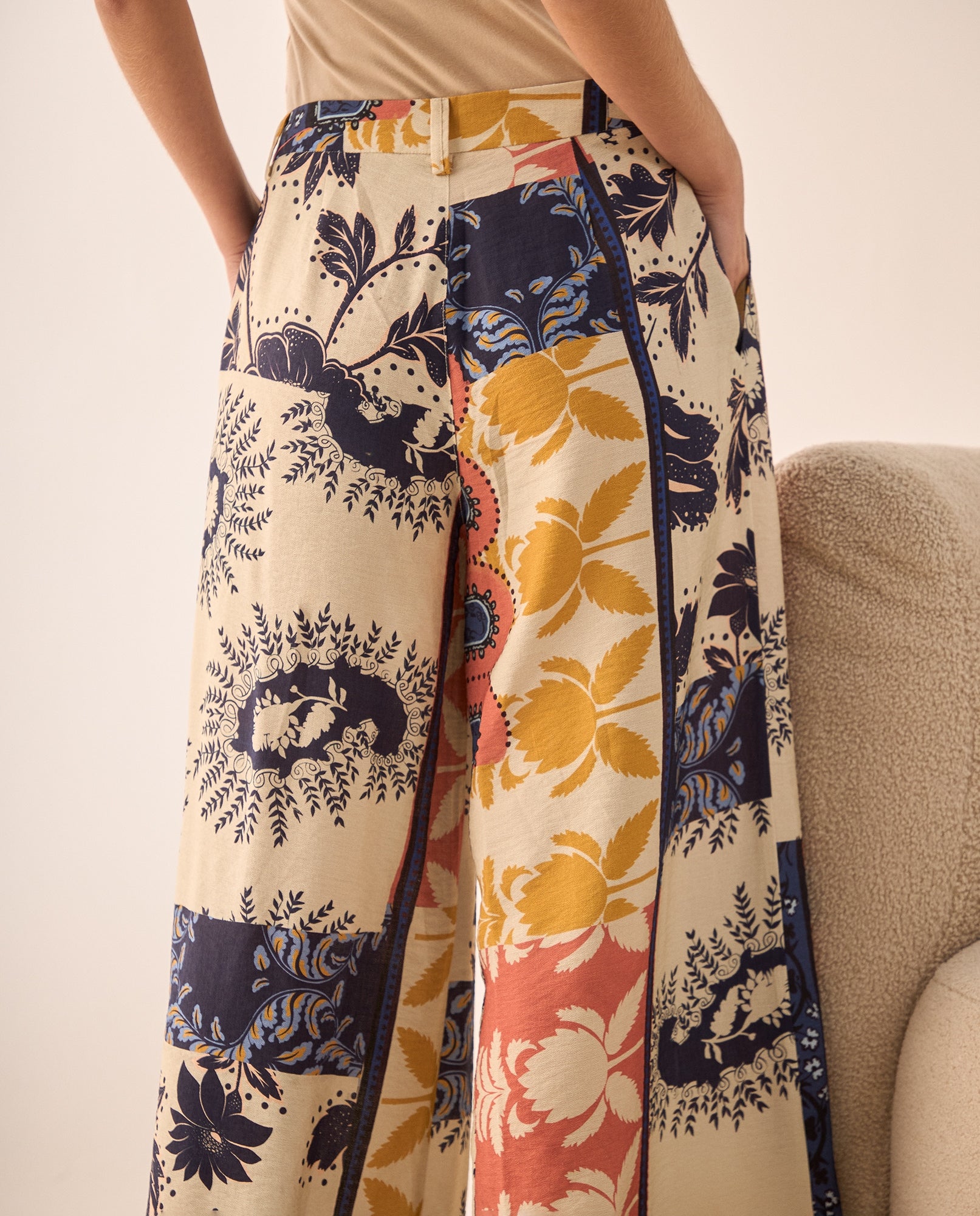 Pantalón Wide Leg Patchwork Multicolor - Blanco 34_639G002_BLA110601_6