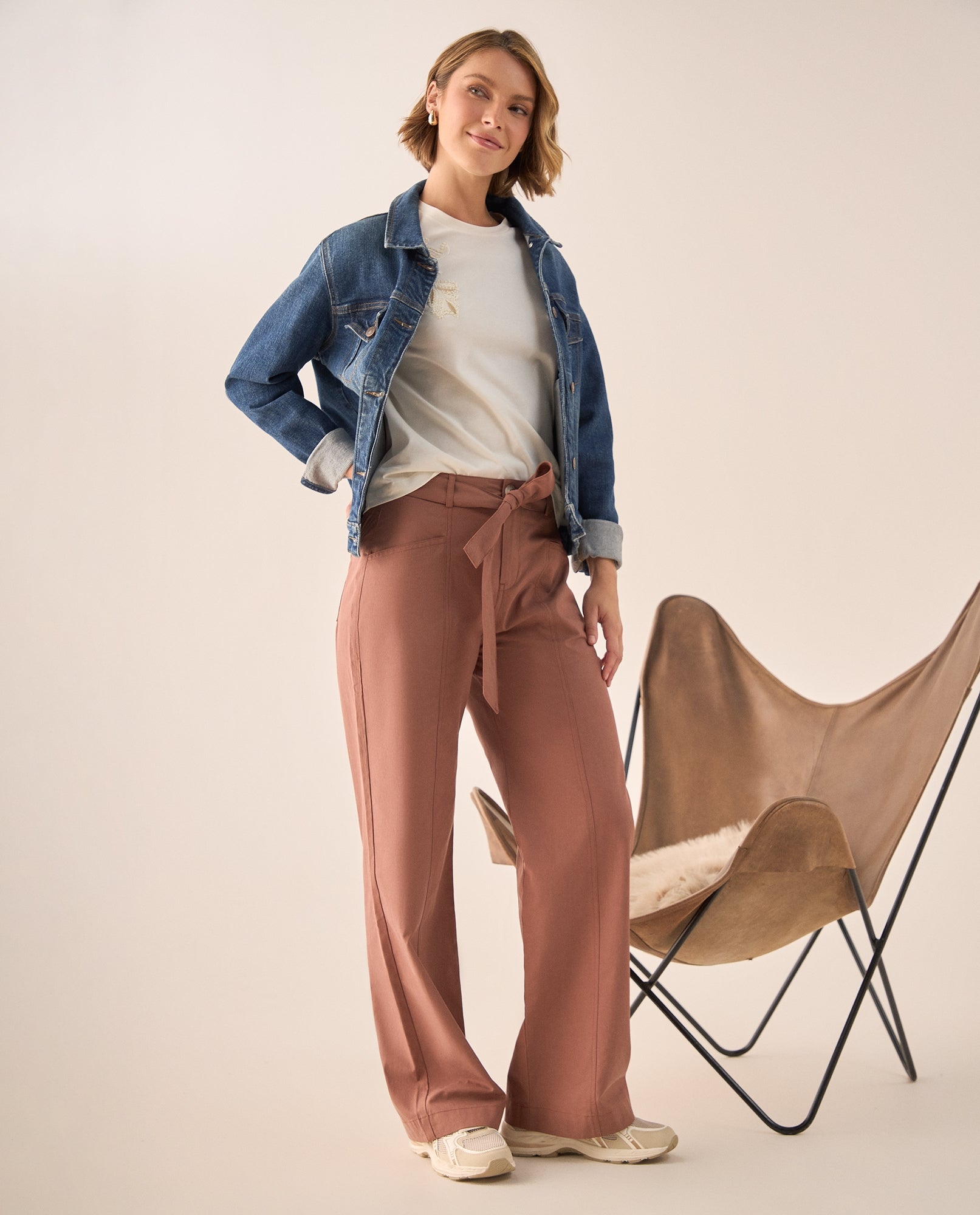Pantalón Wide Leg con Cinturón Marrón - Café 34_639G006_CAF181320_0