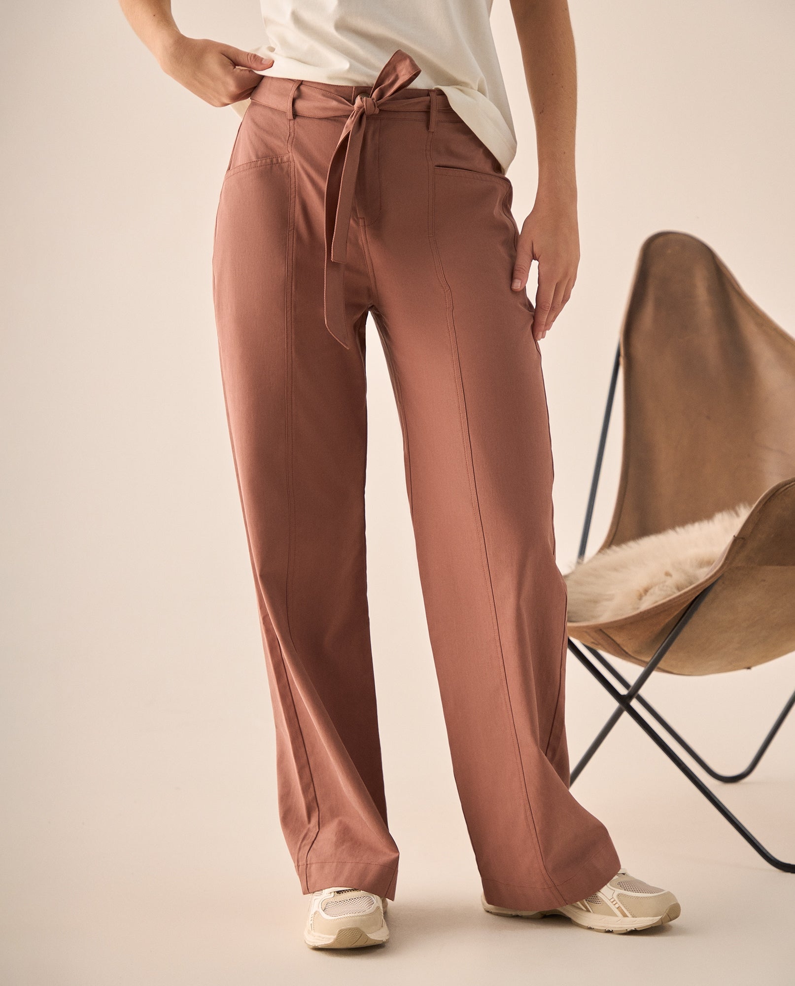 Pantalón Wide Leg con Cinturón Marrón - Café 34_639G006_CAF181320_3