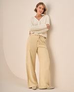 Pantalón Wide Leg Amarillo Suave - Amarillo