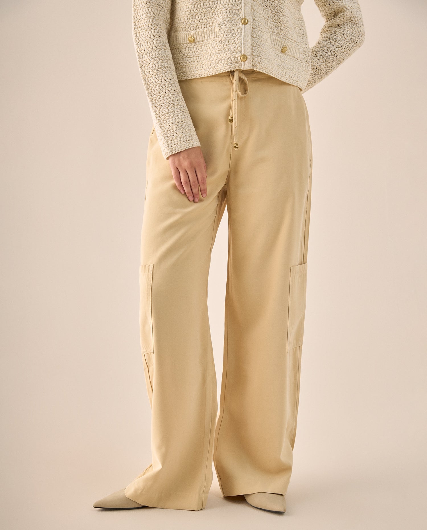 Pantalón Wide Leg Amarillo Suave - Amarillo
