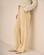 Pantalón Wide Leg Amarillo Suave - Amarillo