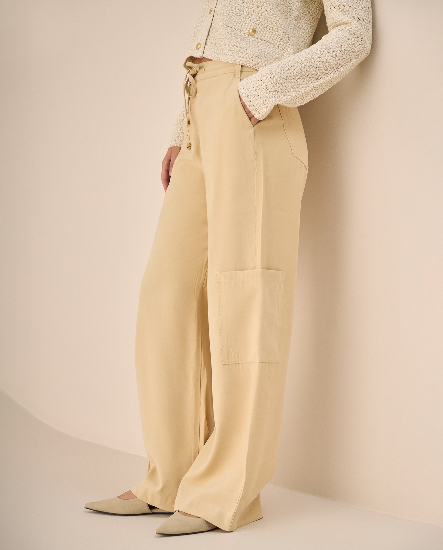 Pantalón Wide Leg Amarillo Suave - Amarillo