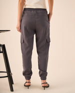 Pantalón Cargo con Cintura Elástica - Gris