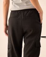 Pantalón Cargo con Cintura Elástica - Negro
