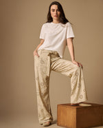 Pantalón Wide Leg con Bordados Eyelet - Crudo