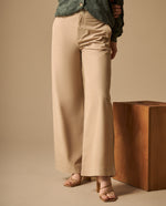 Pantalón Wide Leg con Caída Natural - Beige