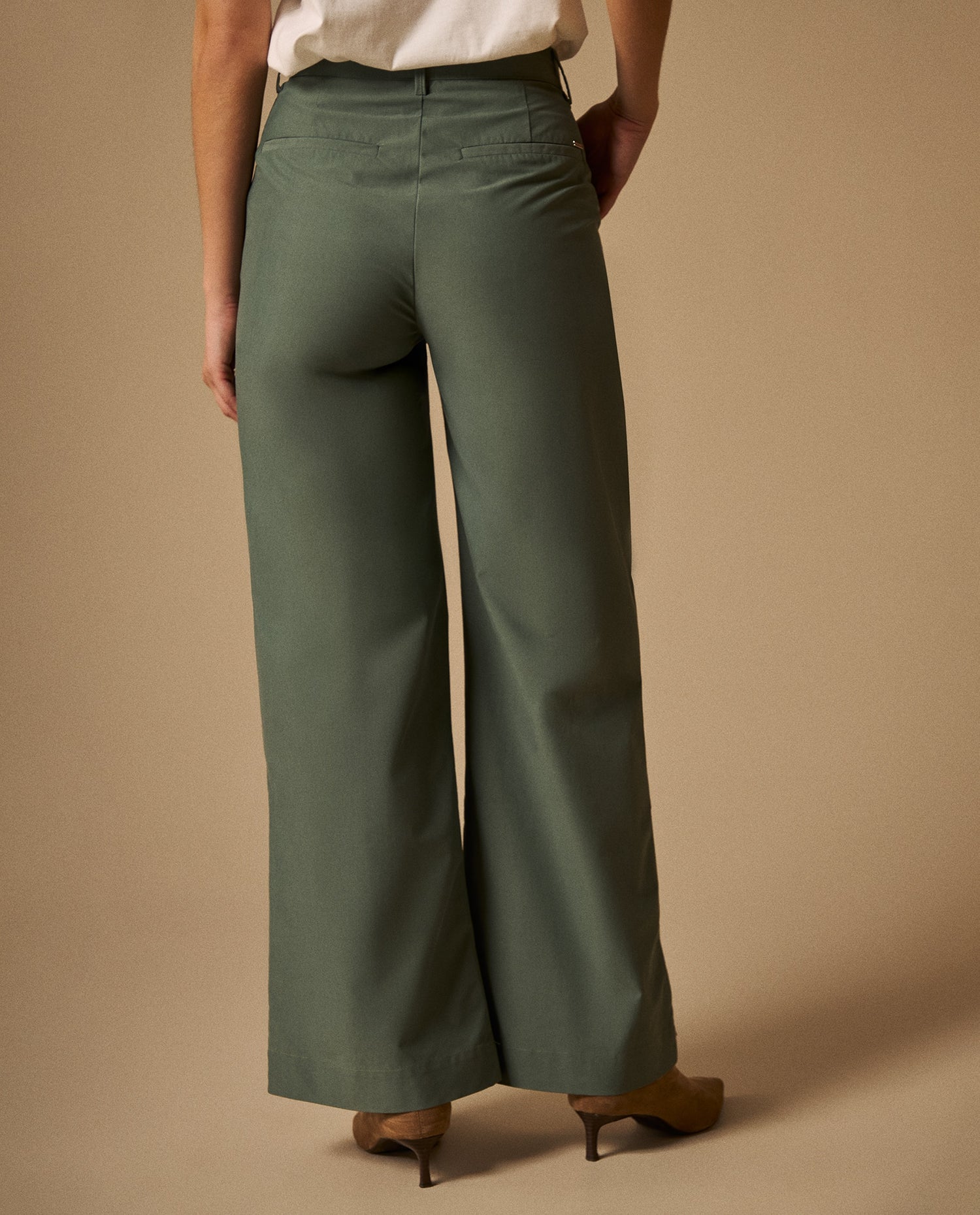 Pantalón Wide Leg con Caída Natural - Verde