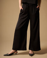 Pantalón Wide Leg con Cordón Ajustable - Negro