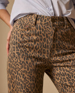 Jean Wide Leg Estampado Leopardo - Beige