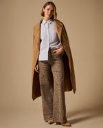 Jean Wide Leg Estampado Leopardo - Beige