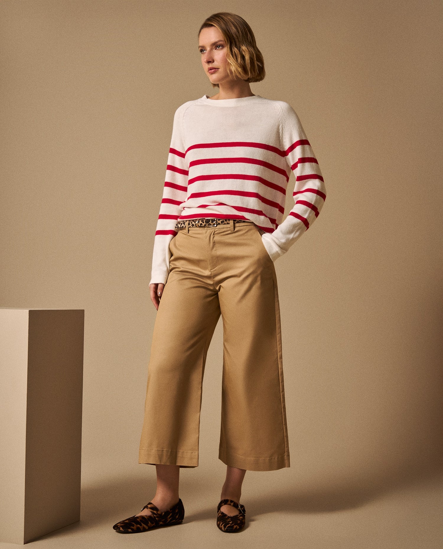 Pantalón Wide Leg - Beige