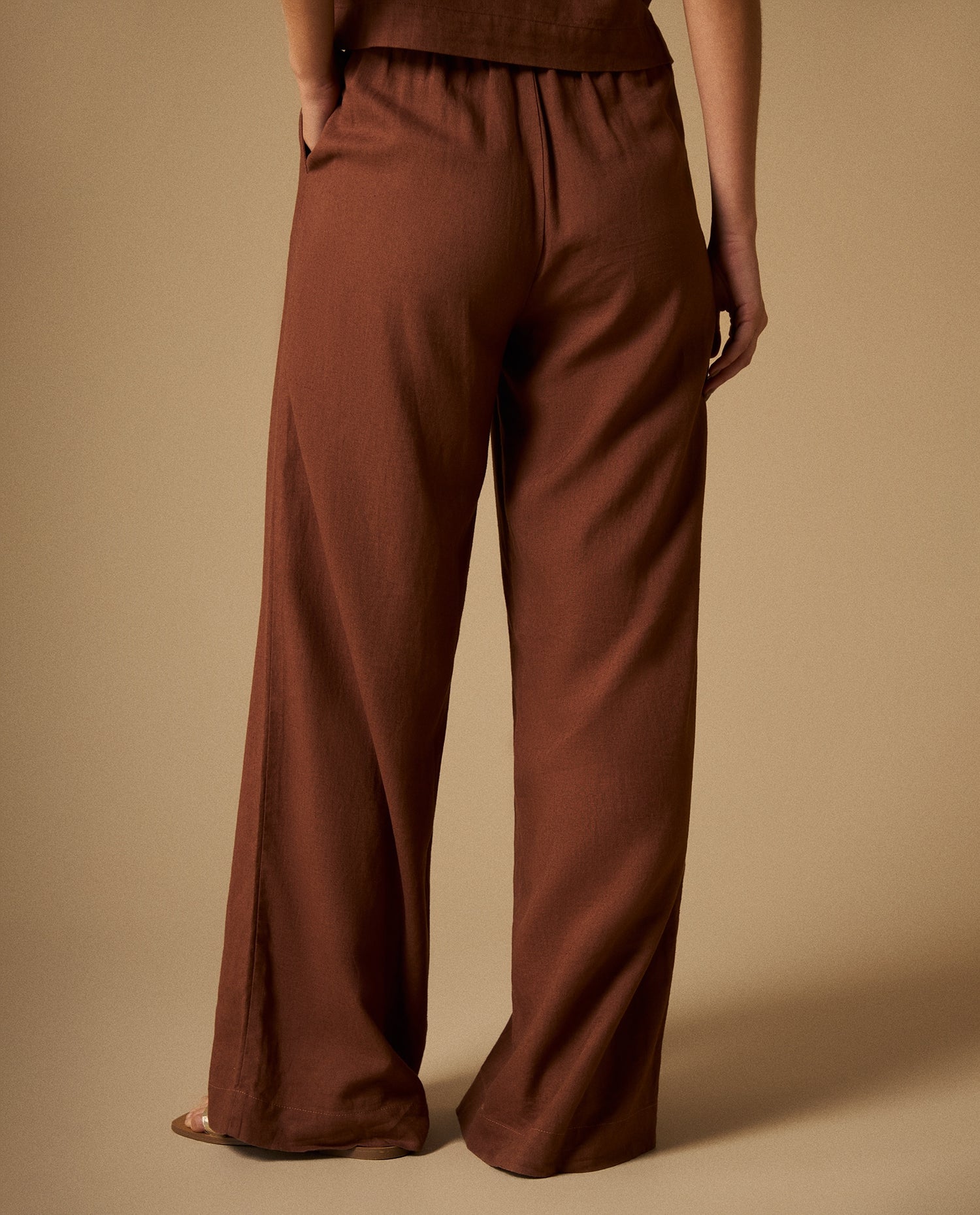 Pantalón Wide Leg en Café Visón - Café