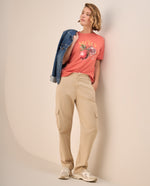 Pantalón Cargo Beige con Cintura Elástica - Beige
