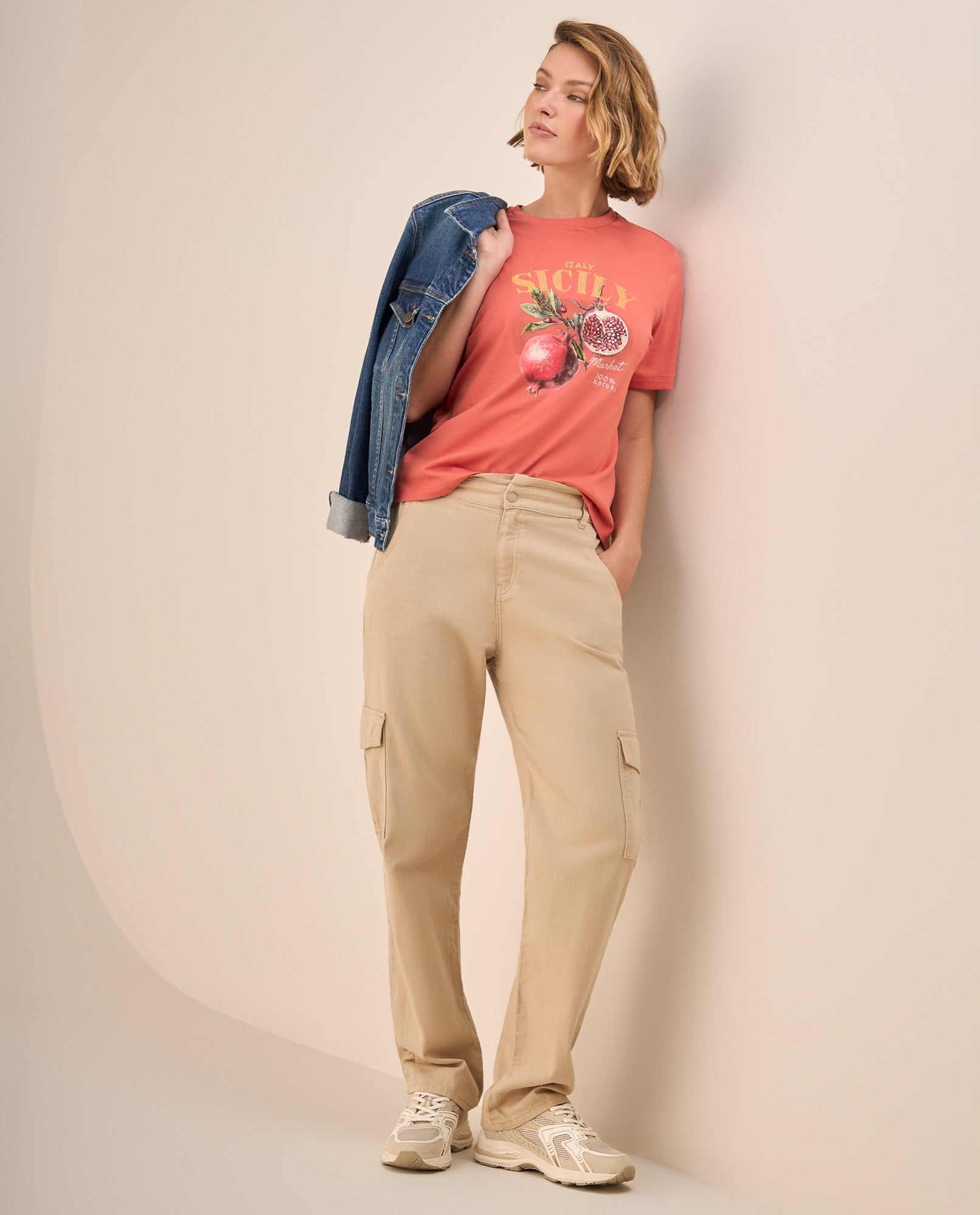 Pantalón Cargo Beige con Cintura Elástica - Beige 34_639G020_BEI151116_0