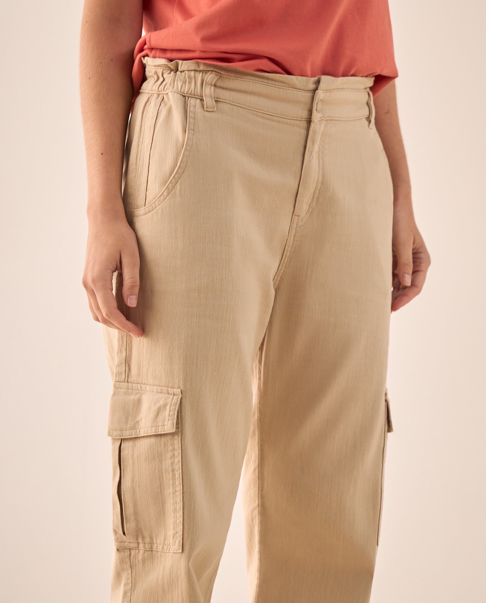 Pantalón Cargo Beige con Cintura Elástica - Beige 34_639G020_BEI151116_4