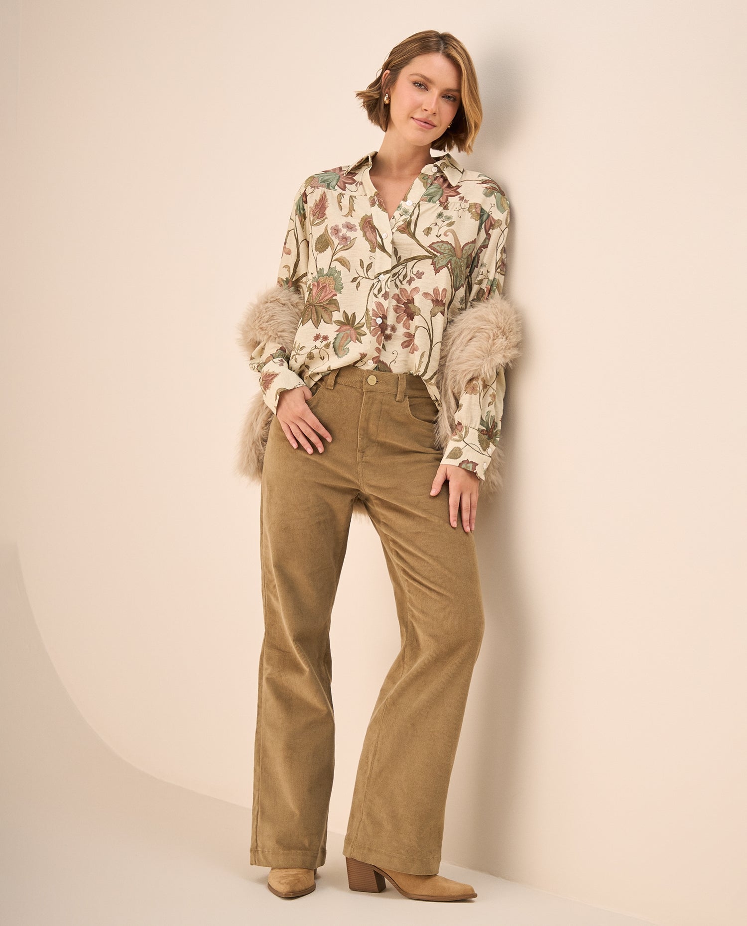 Pantalón Pana Verde Wide Leg - Verde