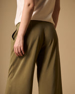 Pantalón Wide Leg Verde con Cordón Ajustable - Verde