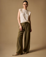 Pantalón Wide Leg Verde con Cordón Ajustable - Verde