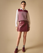 Falda midi tejida con silueta recta - Rojo