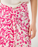 Falda midi estampada para mujer - Rosa