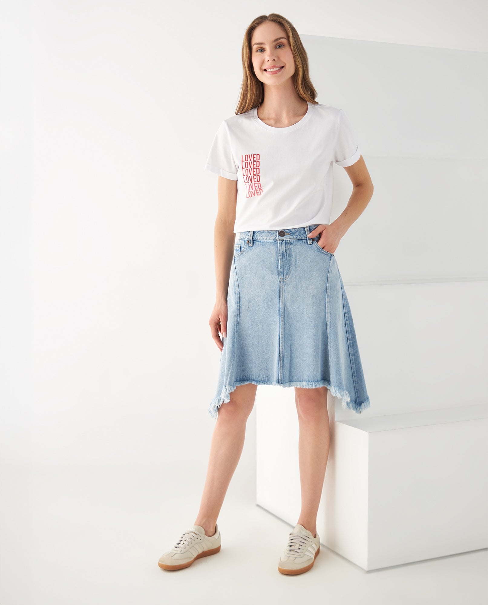 Falda corta en denim para mujer - Azul 34_642F003_AZU114604_0
