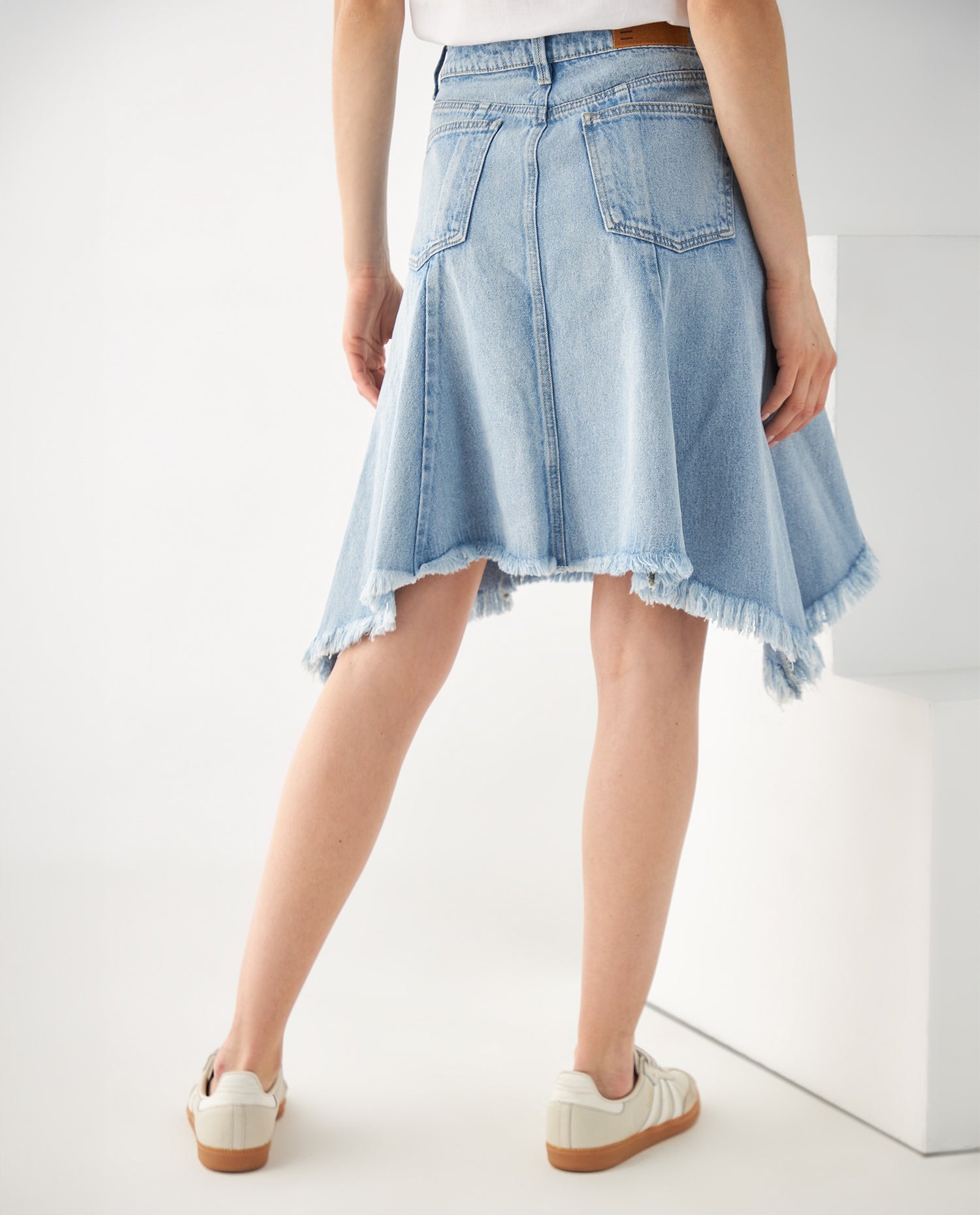 Falda corta en denim para mujer - Azul
