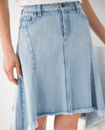 Falda corta en denim para mujer - Azul
