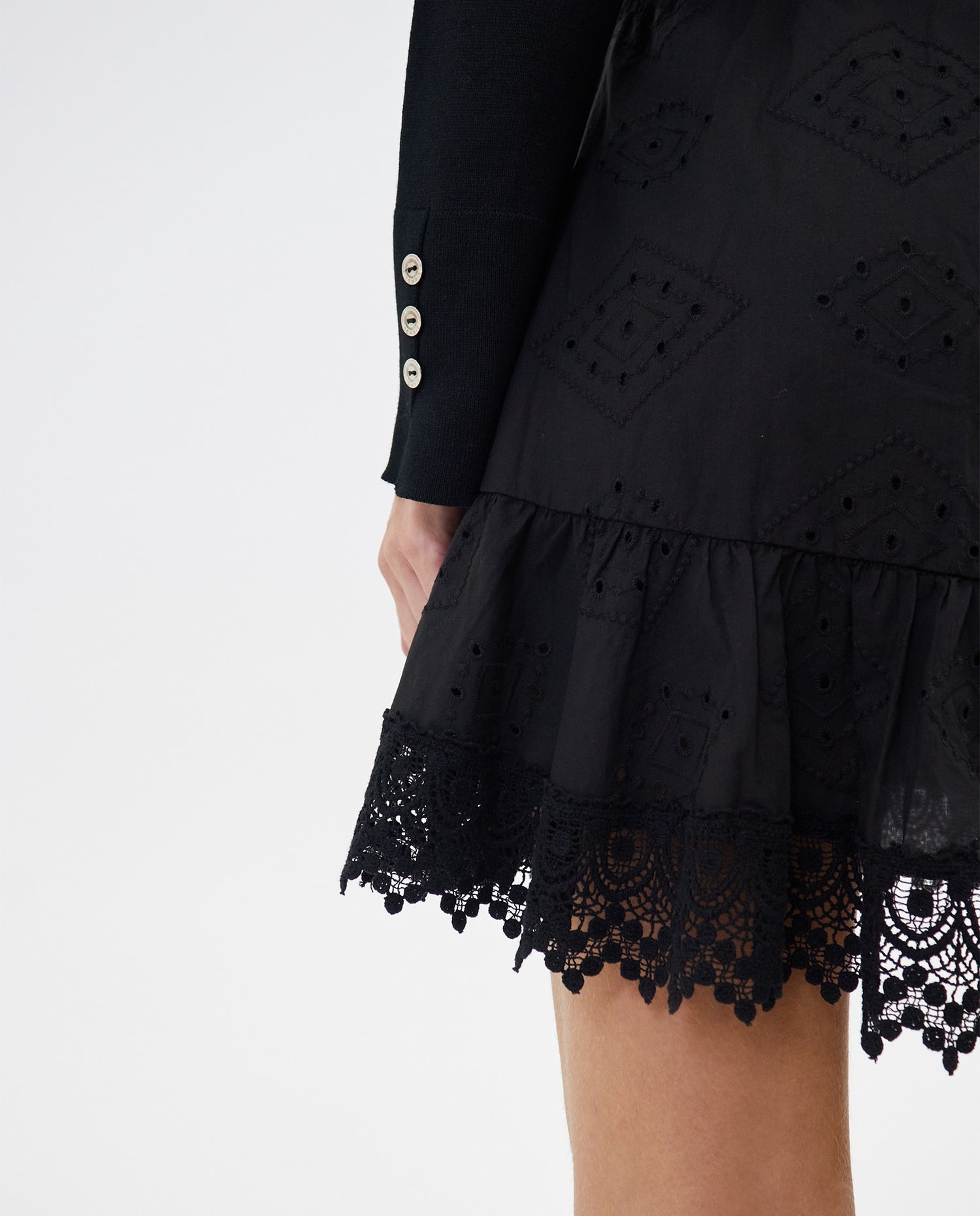 Falda corta con boleros para mujer - Negro