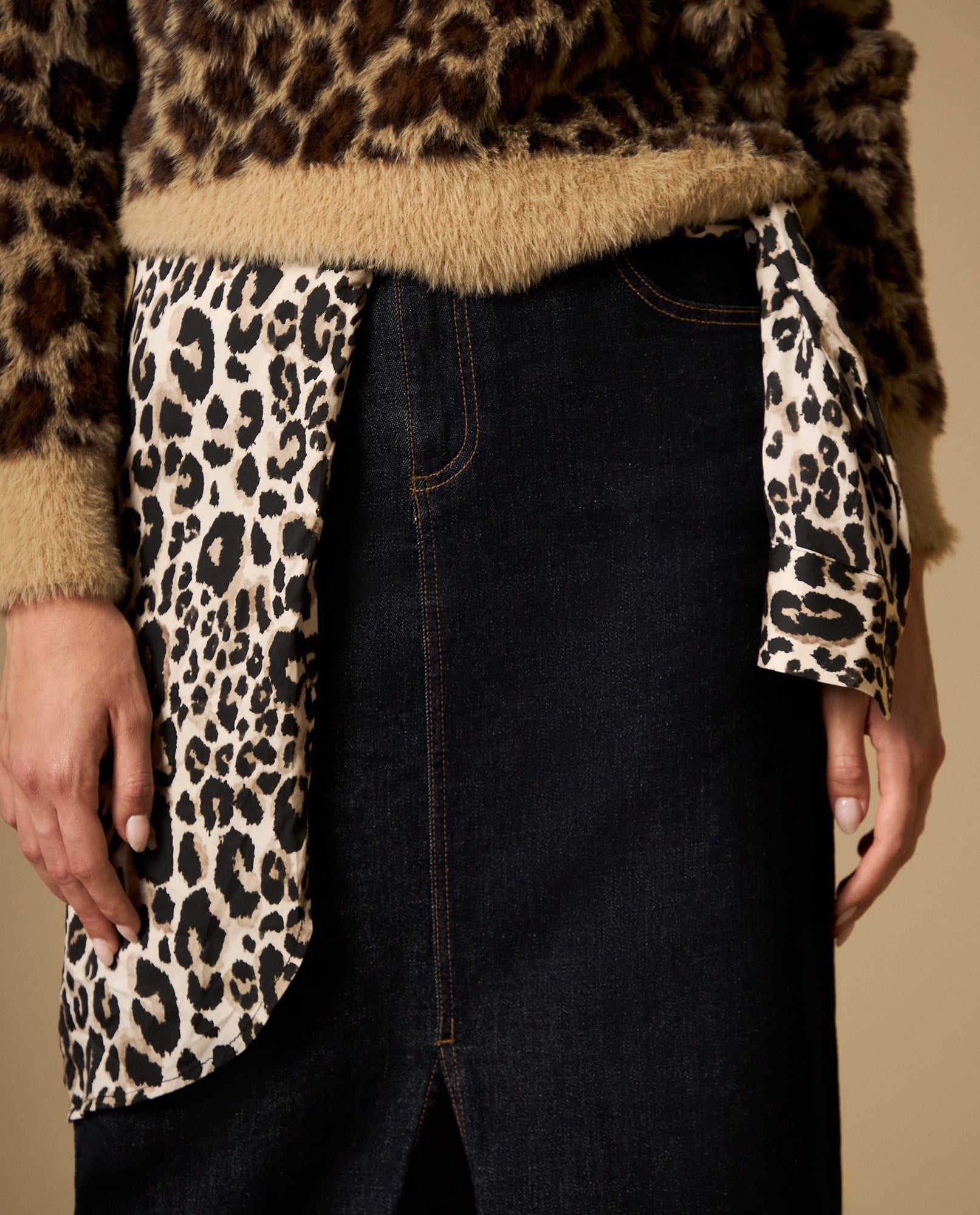Falda larga denim línea A con abertura frontal - Azul 34_642H004_AZU193933_4