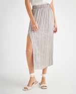 Falda con abertura en costado para mujer - Gris