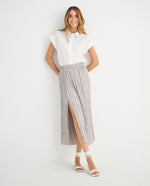 Falda con abertura en costado para mujer - Gris