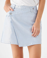 Falda con efecto metalizado para mujer - Azul