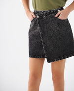 Falda black denim para mujer - Negro