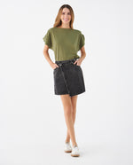 Falda black denim para mujer - Negro