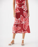 Falda con estampado de flores para mujer - Rosa