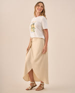Falda Midi Wrap con Amarre Lateral - Blanco