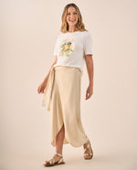 Falda Midi Wrap con Amarre Lateral - Blanco