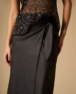 Falda Wrap Negra con Cintura Elástica - Negro