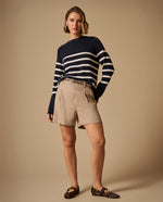 Bermuda Beige con Pliegues Frontales - Beige