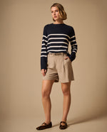 Bermuda Beige con Pliegues Frontales - Beige