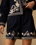 Short Azul con Bordados Artesanales - Azul