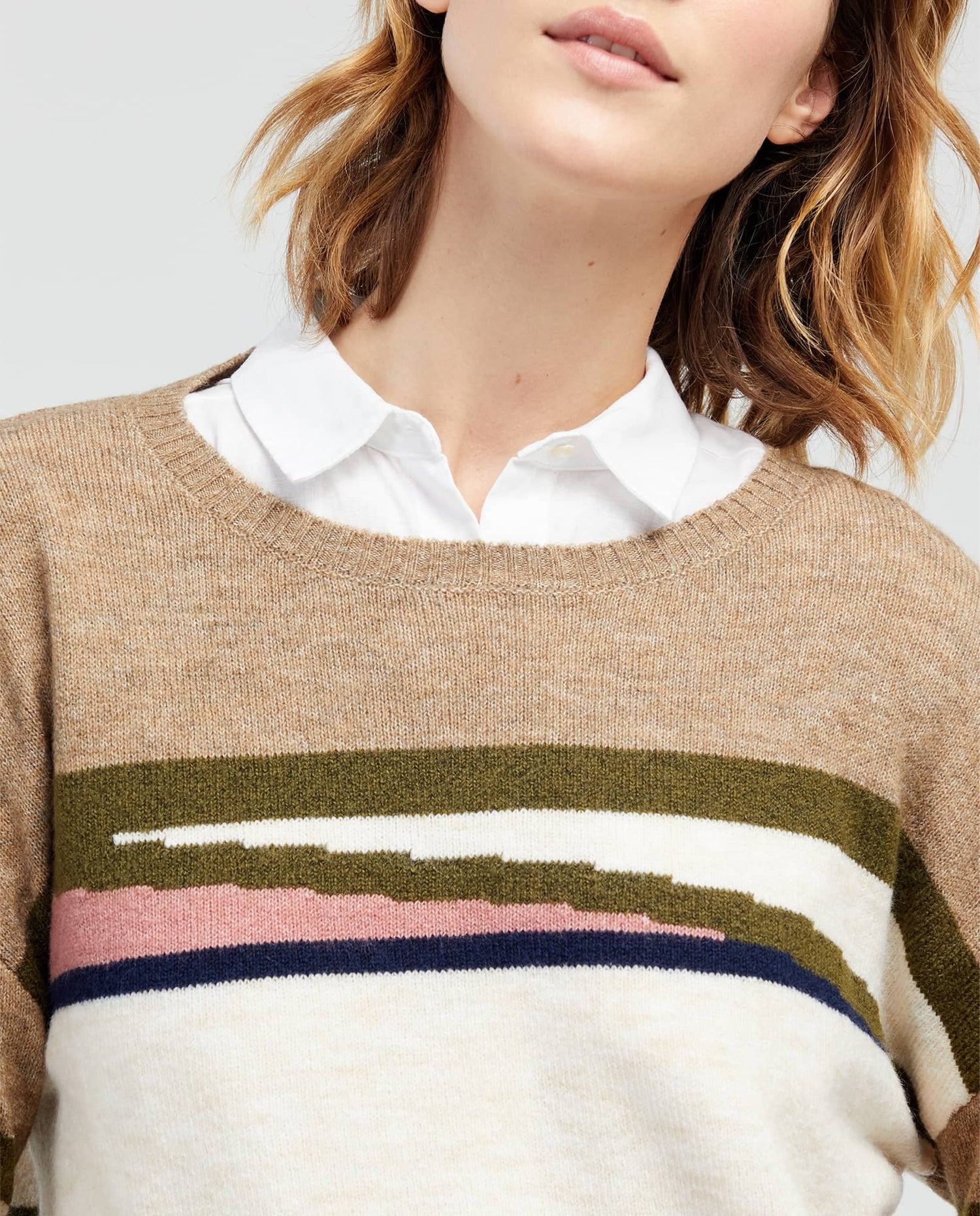 Buzo cuello redondo para mujer - Crudo